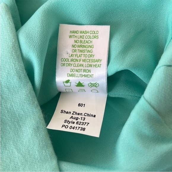 Lilly Pulitzer Jackie Shell Top Beaded Jeweled Sleeveless Aqua Blue 00 - Picture 9 of 14